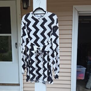 Rebdolls Black and White Chevron Dress